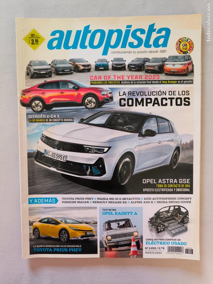 Coches: AUTOPISTA N&ordm; 3203 - MARZO 2023 - CITROEN E-C4 / OPEL ASTRA GSE / TOYOTA PRIUS PHEV (H1)