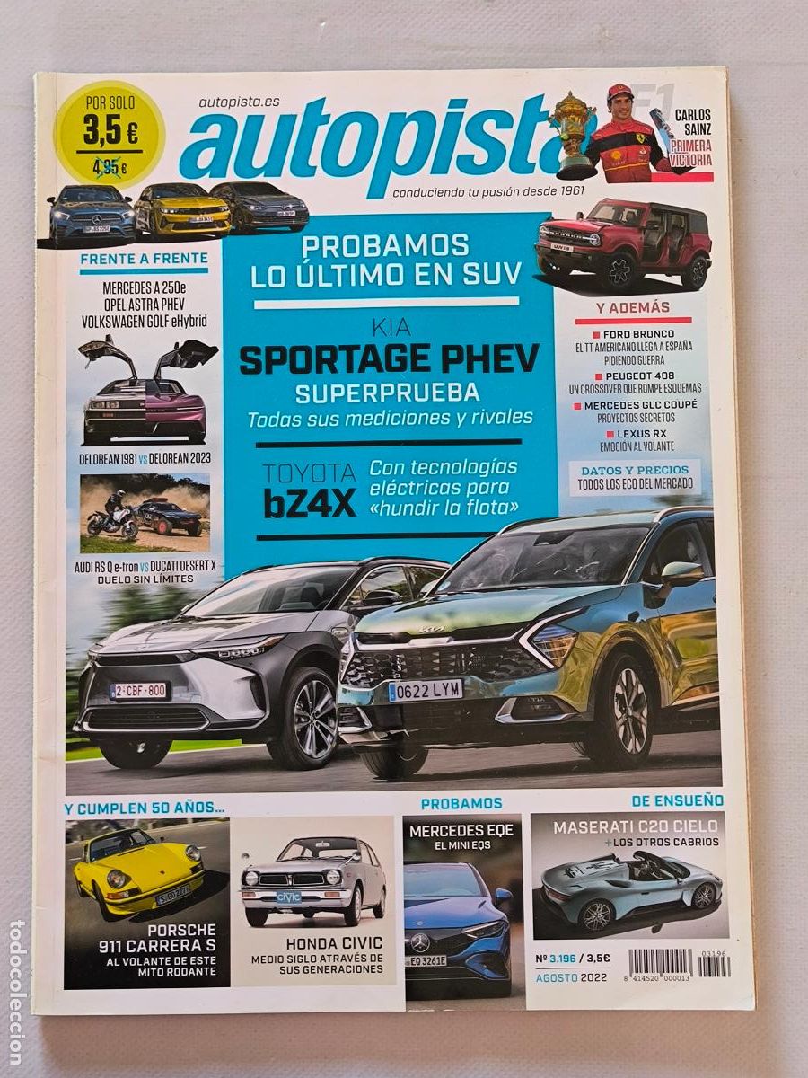 Coches: AUTOPISTA N&ordm; 3196 - AGOSTO 2022 - KIA SPORTAGE PHEV / MERCEDES CLASE A / OPEL ASTRA / VW GOLF (H1)