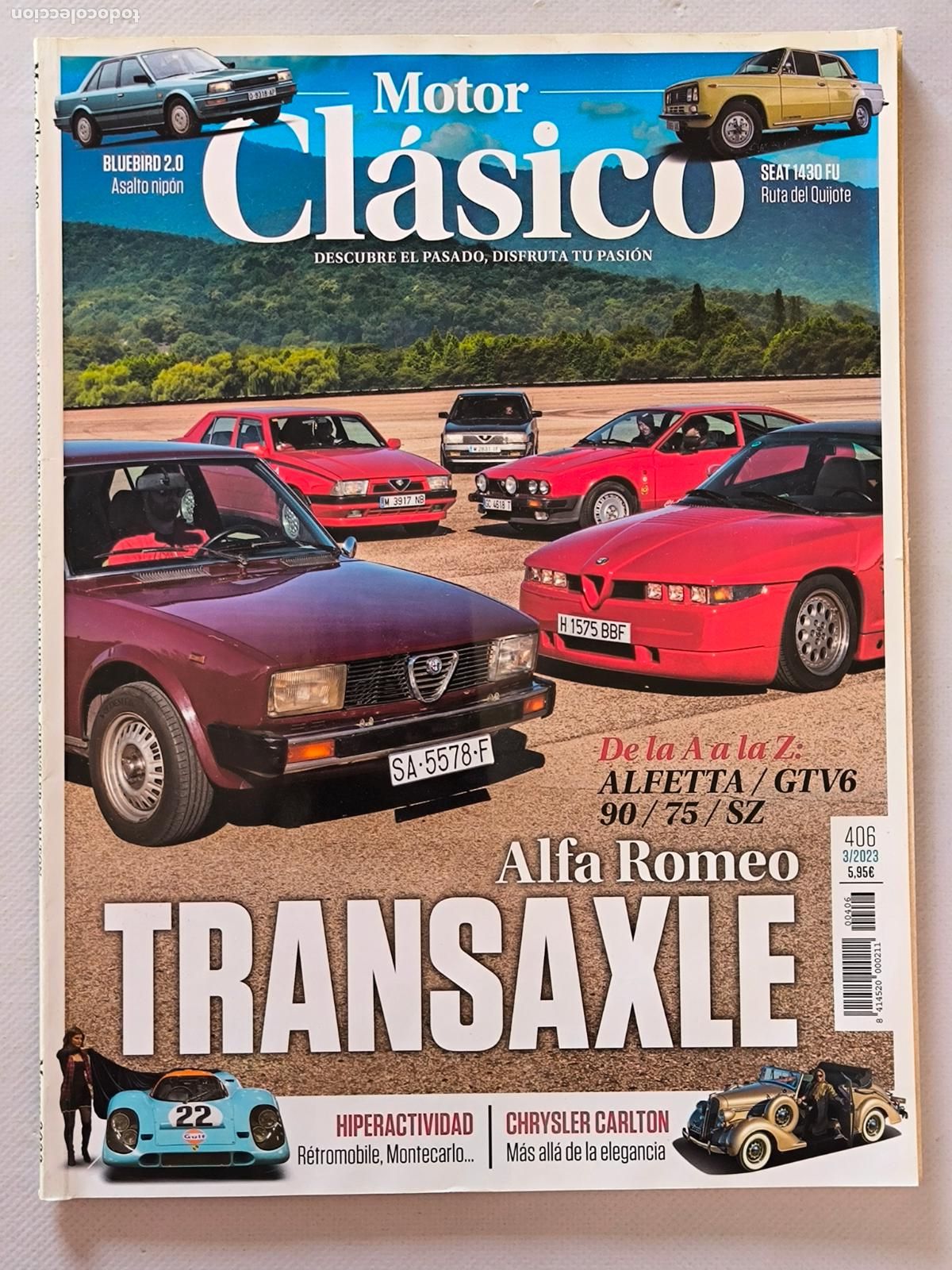 Coches: MOTOR CLASICO N&ordm; 406 - MARZO 2023 - ALFA ROMEO TRANSAXLE / NISSAN BLUEBIRD / CHRYSLER CARLTON (IO)