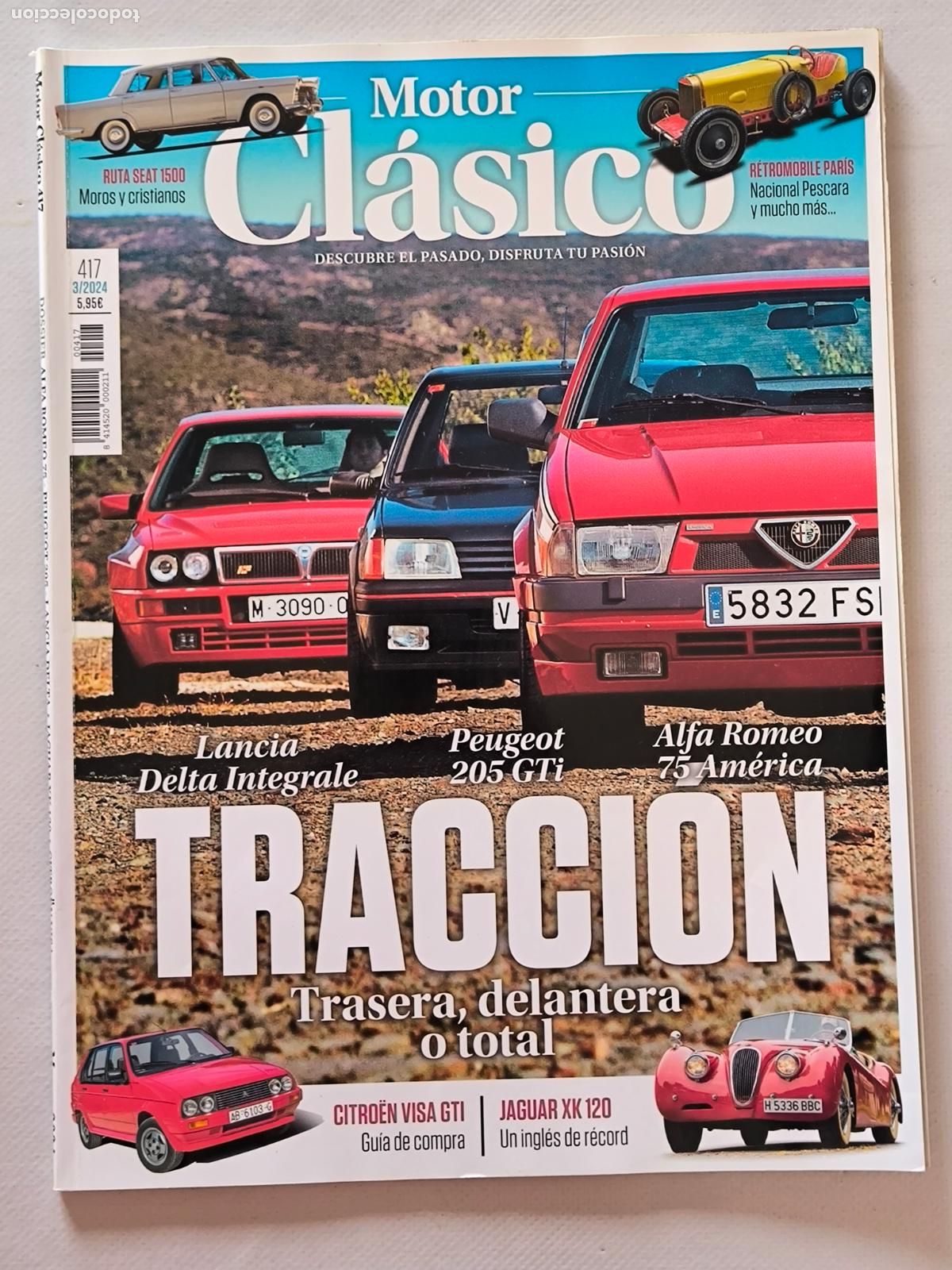 Coches: MOTOR CLASICO N&ordm; 417 - MARZO 2024 - ALFA ROMEO 75 / PEUGEOT 205 / LANCIA DELTA / JAGUAR RK 120 (V1)