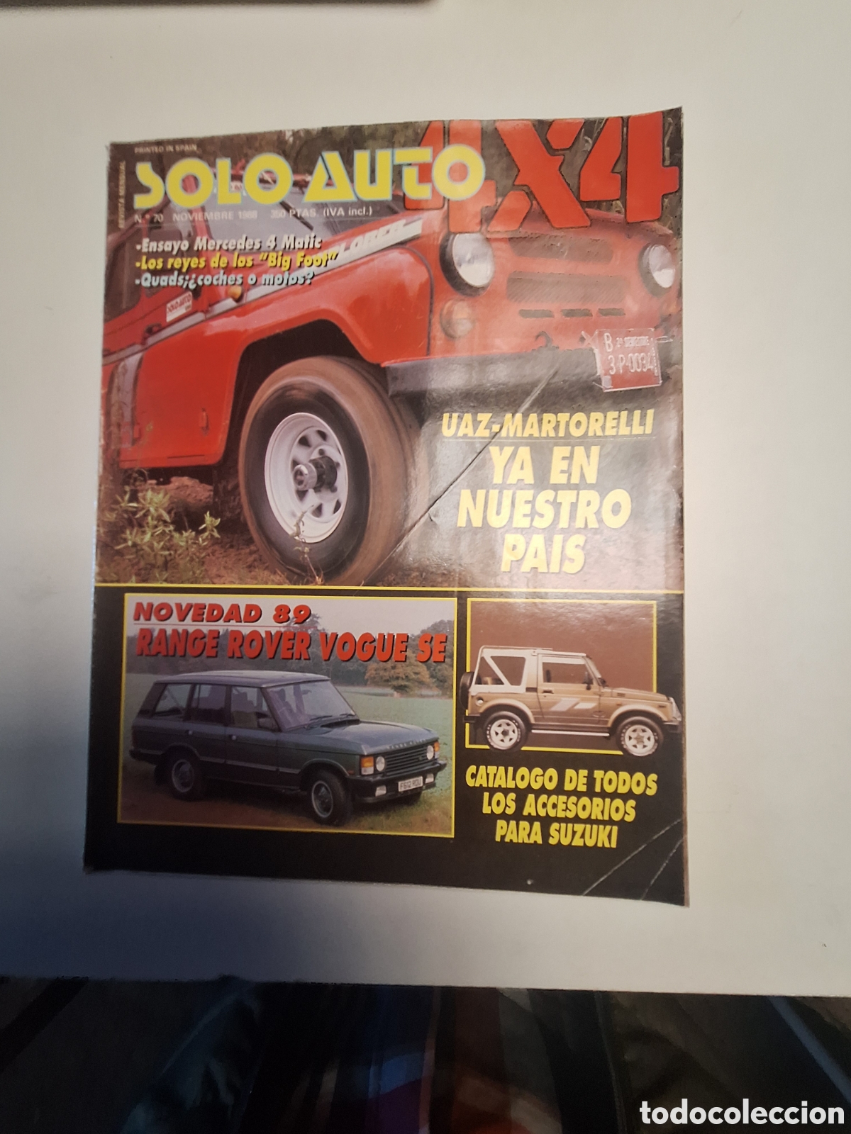 Coches: Revista solo auto n. 70 de 1988 autom&oacute;vil suzuki