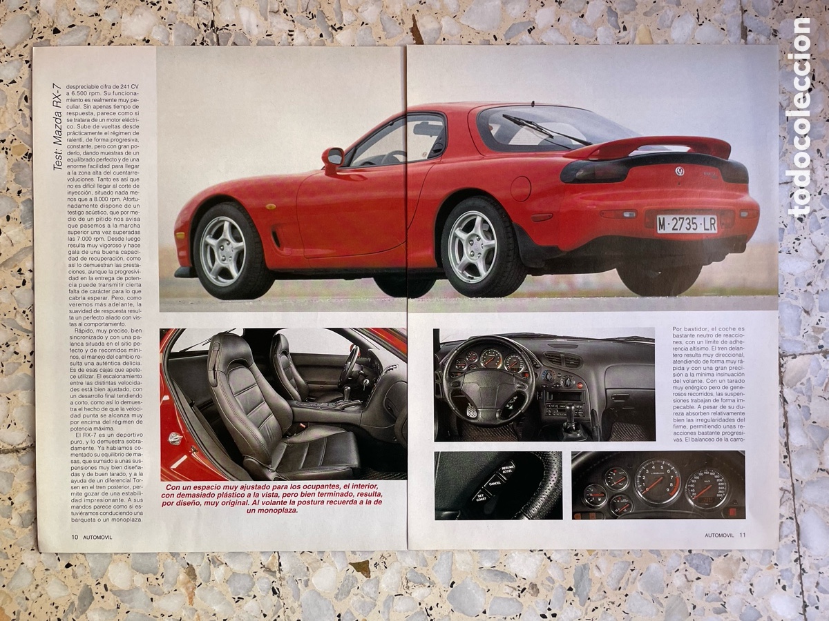 Coches: Publicidad Mazda RX-7 / Hojas de revista
