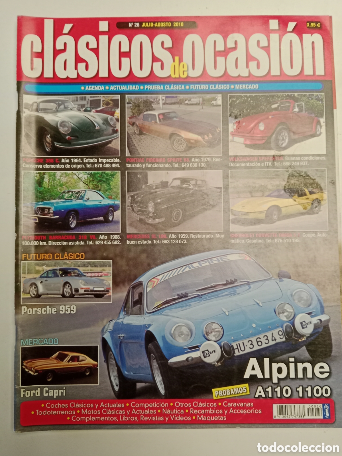 Coches: Revista cl&aacute;sicos de ocasi&oacute;n n. 26 de 2010 autom&oacute;vil Renault alpine