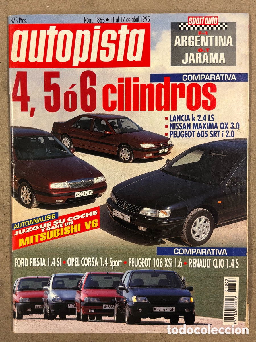 Coches: AUTOPISTA N&deg; 1865 (1994). LANCIA K 2.4 LS Vs NISSAN MAXIMA QX 3.0 Vs PEUGEOT 695 SRT i 2.0, FORD FIE