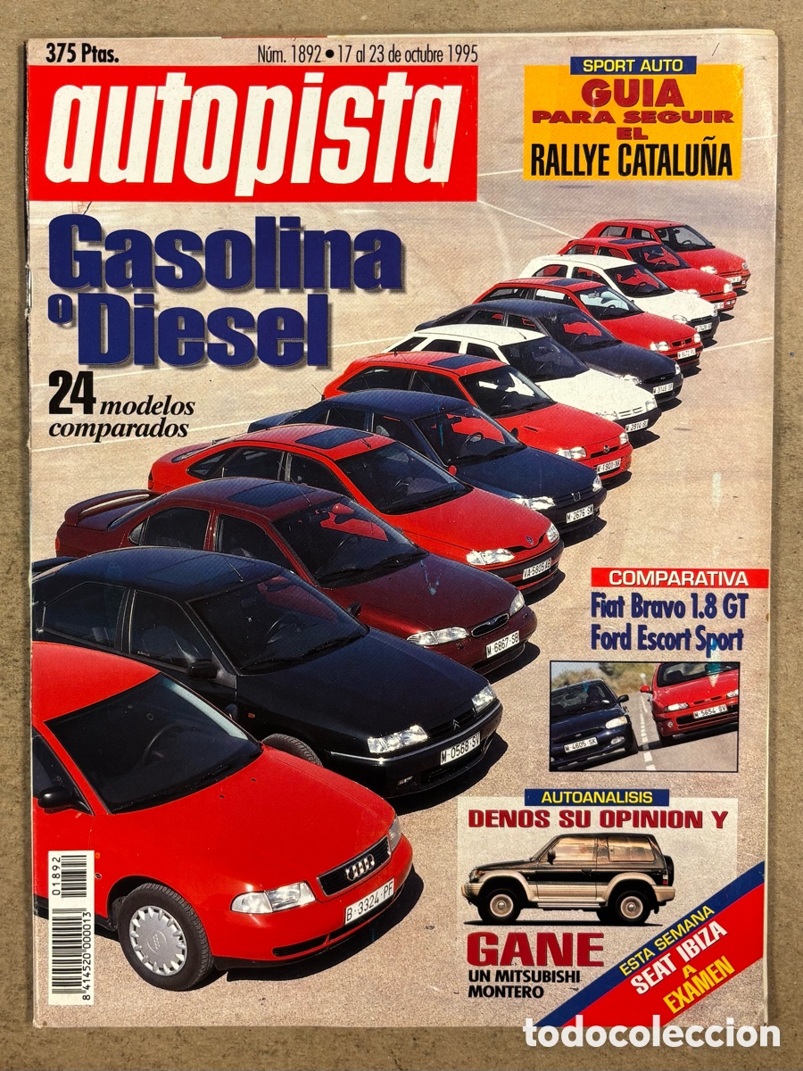 Coches: AUTOPISTA N&deg; 1892 (1995). 24 MODELOS GASOLINA Vs DIESEL, FIAT BRAVO 1.8 GT Vs FORD ESCORT SPORT