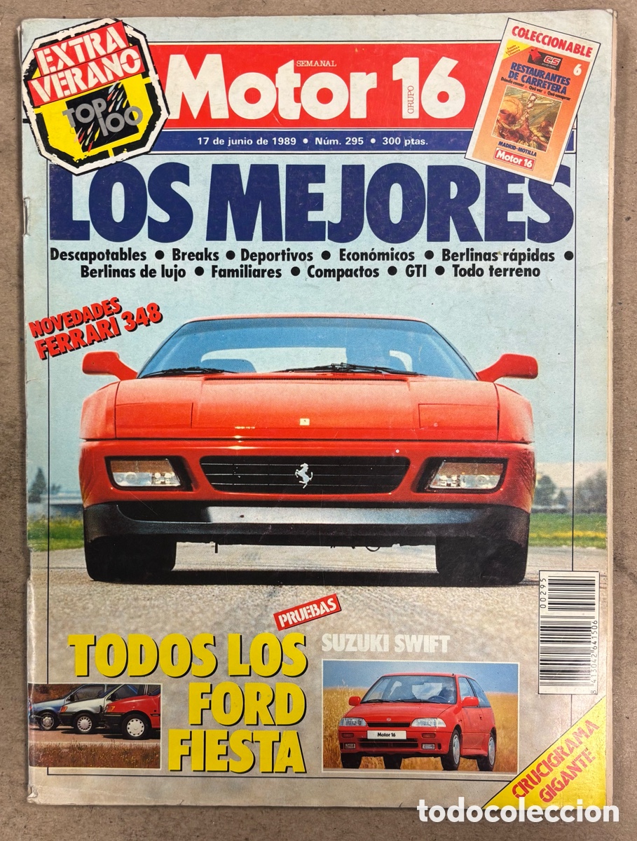 Coches: MOTOR 16 N&deg; 295 (1989). FERRARI 348, LOS MEJORES DESCAPOTABLES, FORD FIESTA, SUZUKI SWIFT,&hellip;