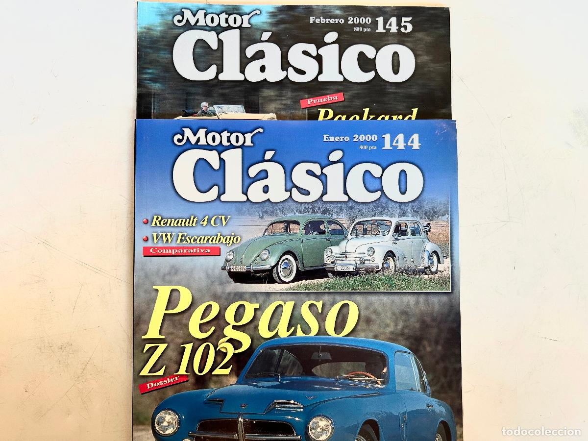 Coches: 2x MOTOR CL&Aacute;SICO-N.144,145 A&Ntilde;O 2000-PEGASO LOTUS-REVISTA COCHE AUTOM&Oacute;VIL MAGAZ&Iacute;N