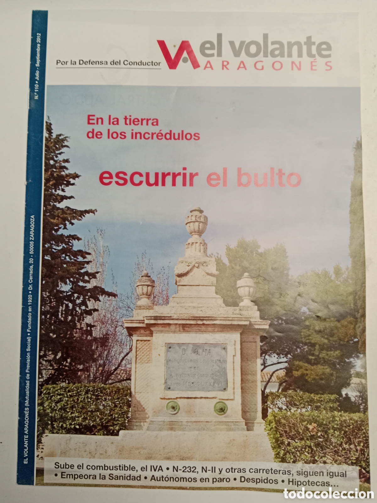 Coches: Revista volante aragones n. 110 de 2012 autom&oacute;vil