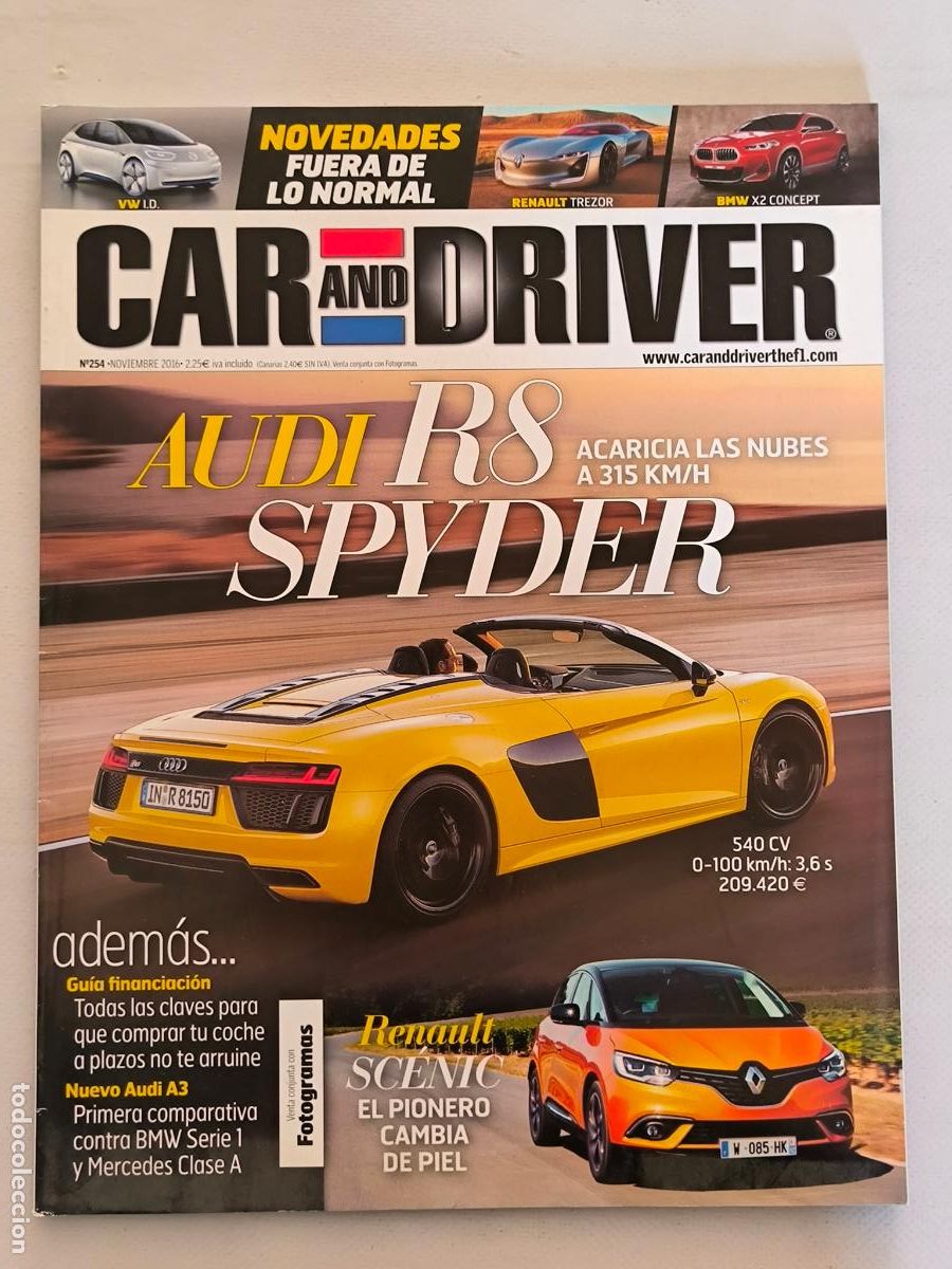 Coches: CAR AND DRIVER N&ordm; 254 - NOVIEMBRE 2016 - AUDY R8 SPYDER (250)