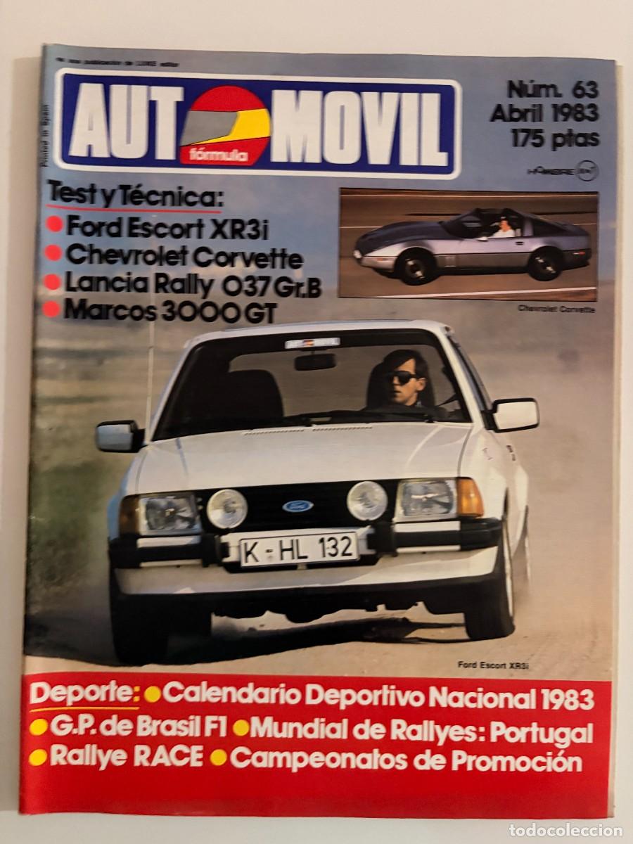 Coches: AUTOMOVIL. N&ordm; 63. ABRIL 1983. LANCIA 037 RALLY GR. B. MARCOS 3000 GT. CHEVROLET CORVETTE. VER FOTOS