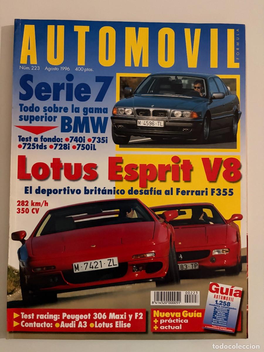 Cars: AUTOMOVIL. N&ordm; 223. AGOSTO 1996. LOTUS ESPIRIT V8. BMW SERIE 7. PEUGEOT 306. AUDI A3. LEER