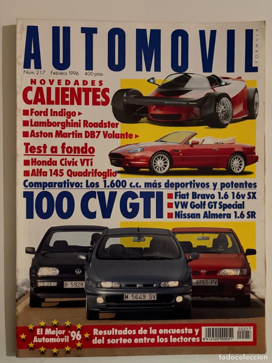 Coches: AUTOMOVIL. N&ordm; 217. FEBRERO 1996. PININFARINA.ARGENTO.VIVO. ASTON.MARTIN.DB7. FERRARI.F355. LEER