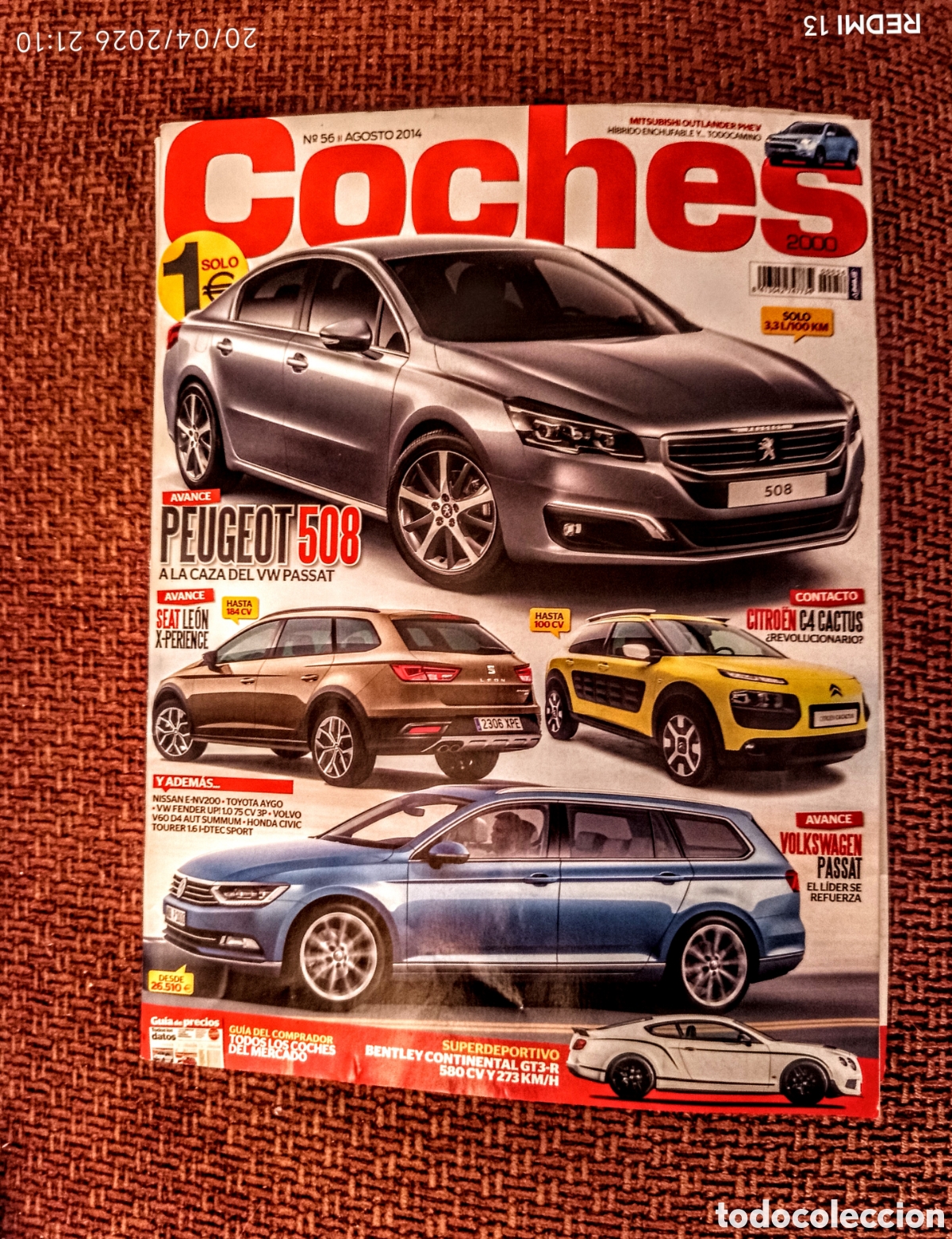 Coches: Revista COCHES N&uacute;m 56, agosto 2014 - Foto 1