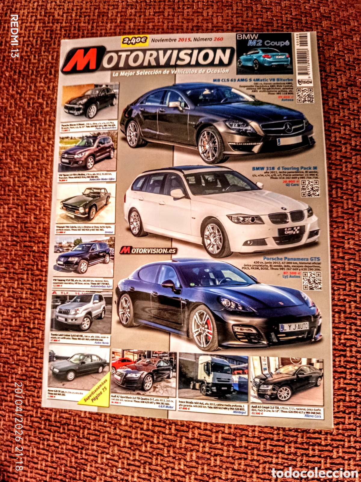 Coches: Revista MOTORVISI&Oacute;N N&uacute;m 260, noviembre 2015