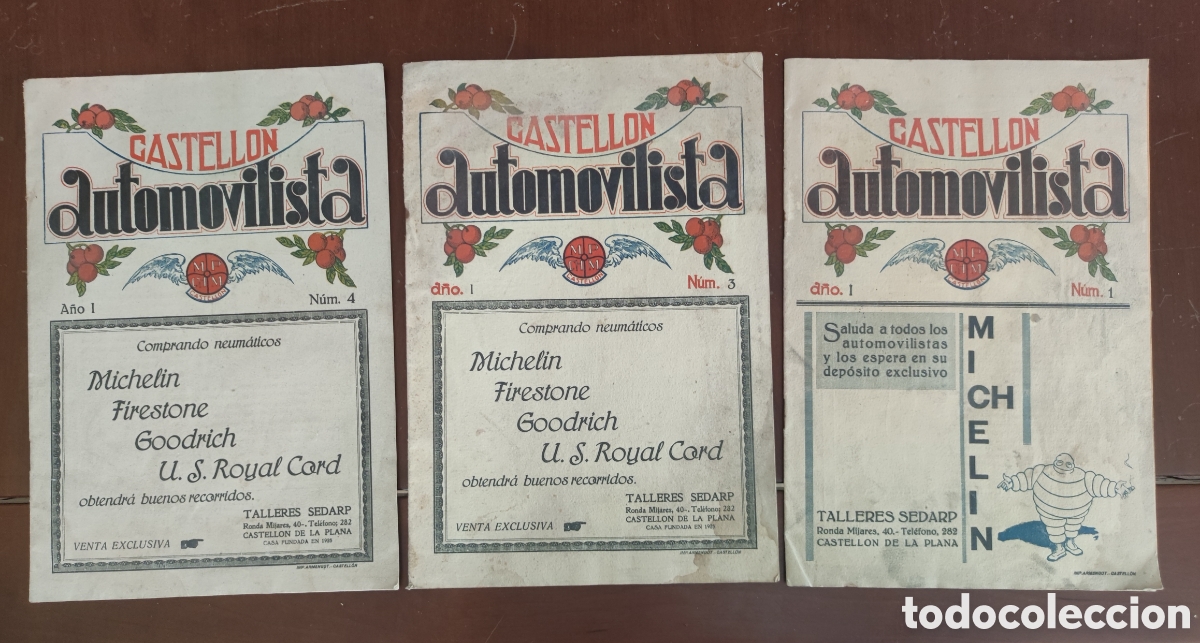 Coches: Lote de 3 revistas Castell&oacute;n automovilista 1932 - numeros 1, 3 y 4 automovil muy raro