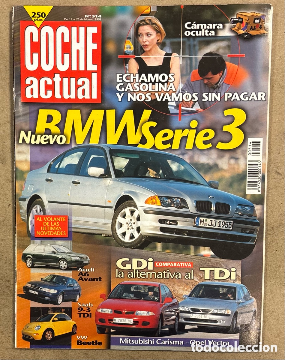 Coches: COCHE ACTUAL N&deg; 514 (1998). BMW SERIE 3, AUDI A6 AVANT, SAAB 9,3 TDI, VW BEETLE, MITSUBISHI CARISMA