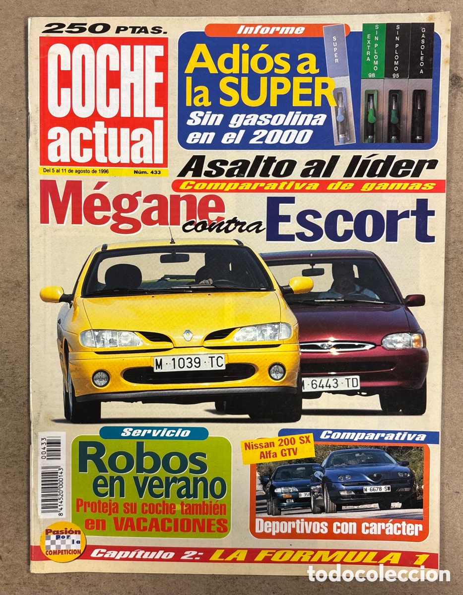 Coches: COCHE ACTUAL N&deg; 433 (1996). RENAULT MEGANE Vs ESCORT, NISSAN 200 SX Vs ALFA GTV,,,,