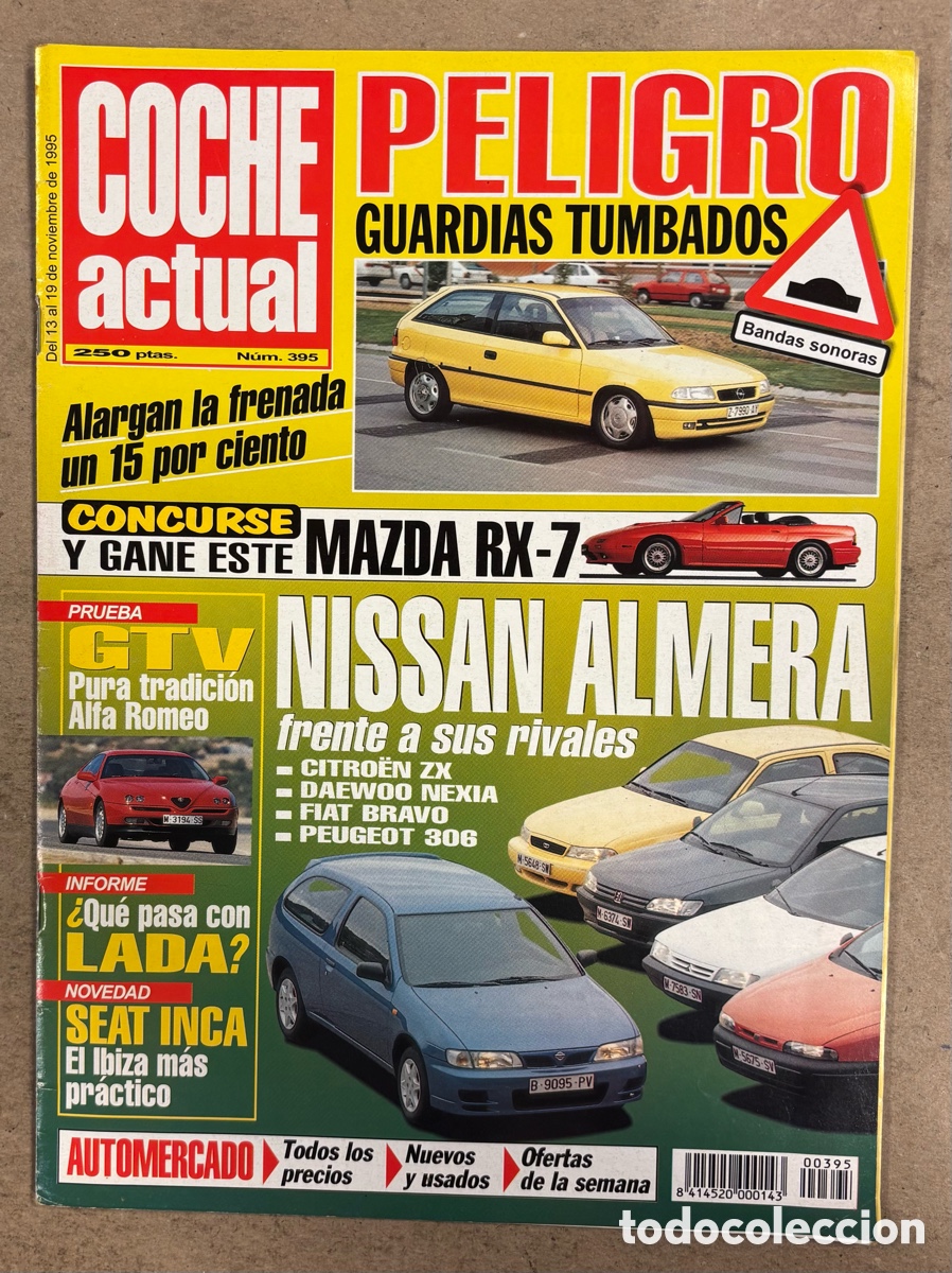 Coches: COCHE ACTUAL N&deg; 395 (1995). ALFA ROMEO GTV, NISSAN ALMERA Vs CITROEN ZX - DAEWOO NEXIA