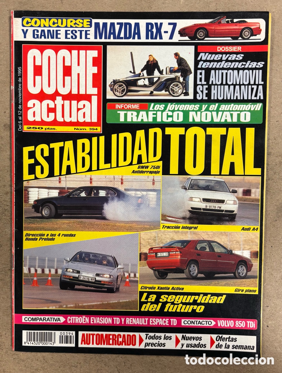 Coches: COCHE ACTUAL N&deg; 394 (1995). BMW 750i, AUDI A4, CITROEN XANTIA ACTIVA, HONDA PRELUDE,&hellip;