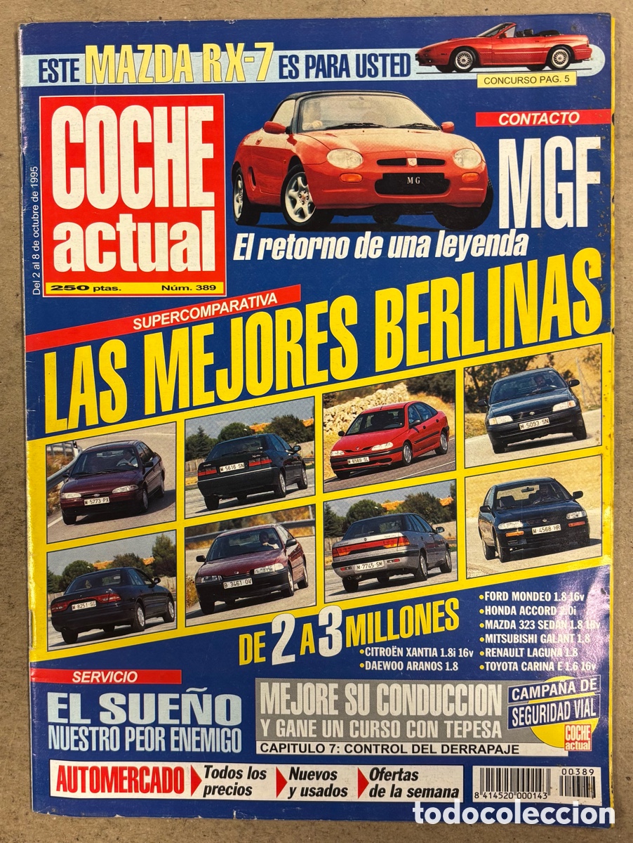 Coches: COCHE ACTUAL N&deg; 380 (1995). MAZDA RX-7 CABRIO, LANCIA Y, MG F, CHRYSLER NEW YORKER,&hellip;