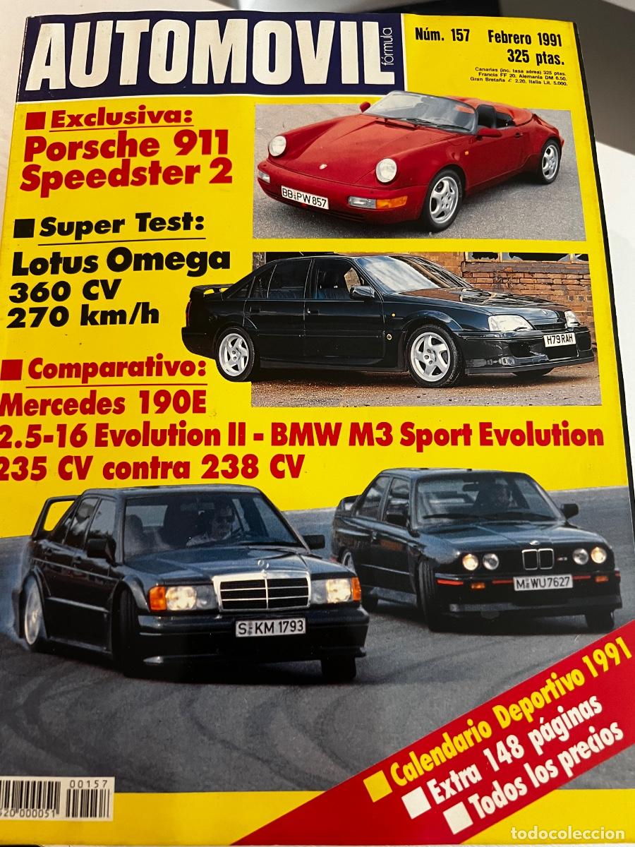 Coches: AUTOM&Oacute;VIL. N&deg; 157. FEBRERO 1991. PORSCHE 911 SPEEDSTER 2. LOTUS OMEGA. MERCEDES 190E.
