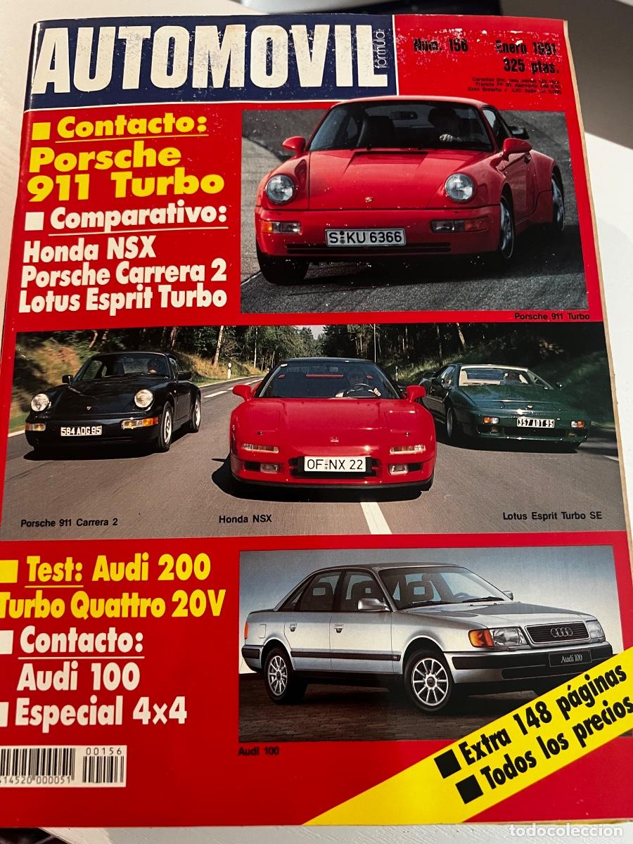 Coches: AUTOMOVIL. N&ordm; 156. A&Ntilde;O 1991. PORSCHE 911 TURBO. HONDA NSX. PORSCHE CARRERA 2. LOTUS ESPRIT ... LEER.