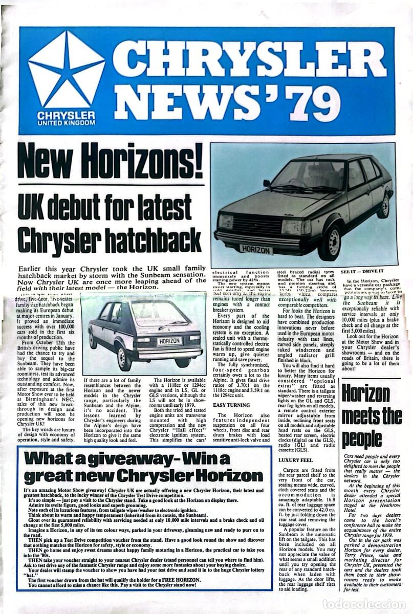 Coches: CHRYSLER NEWS 1979. HORIZON