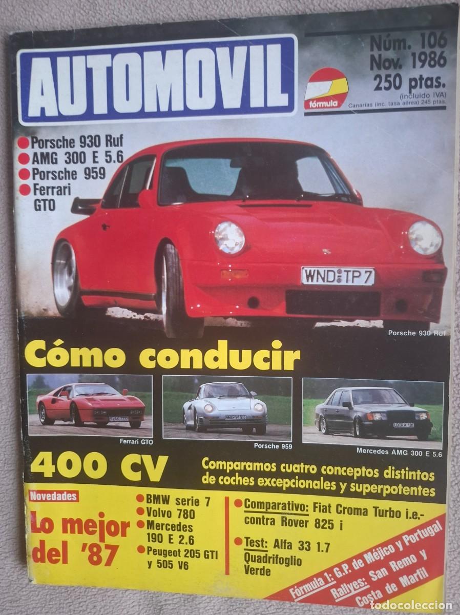 Coches: Revista Automovil N&ordm;106 noviembre 1986