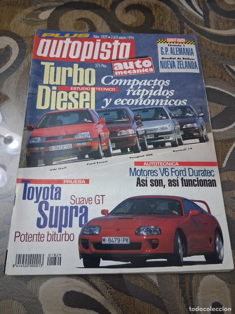 Coches: Revista coche autopista 1829 a&ntilde;o 1994 Toyota supra Lamborghini Diablo Mitsubishi colt