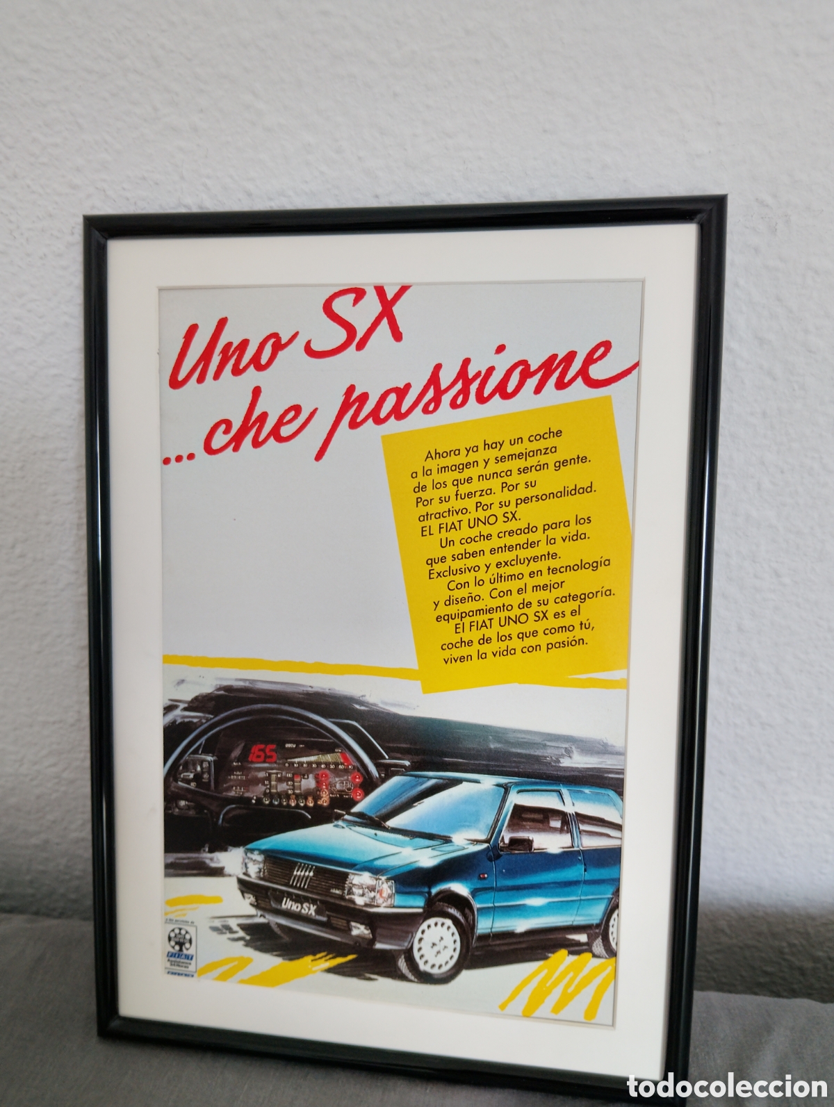 Coches: Fiat uno SX cuadro publicidad vintage a&ntilde;os 80 coche