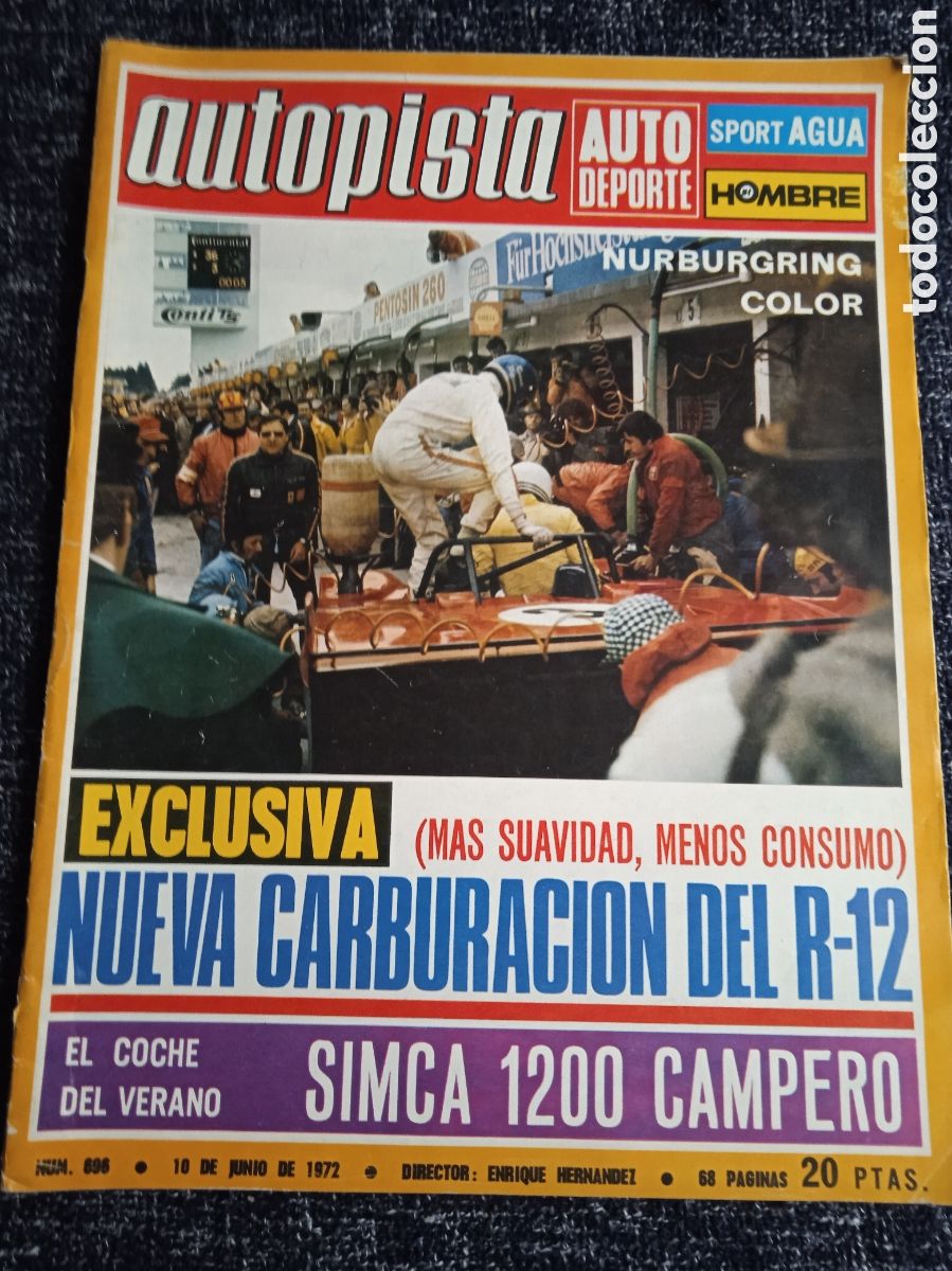 Coches: AUTOPISTA N&ordm; 696 JUNIO 1972 - SIMCA 1200 CAMPERO -Renault 12