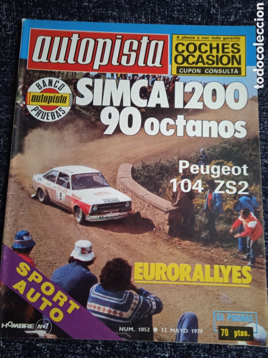 Coches: AUTOPISTA N&ordm; 1087 MAYO 1979 - SIMCA 1200 - PEUGEOT 104 ZS2