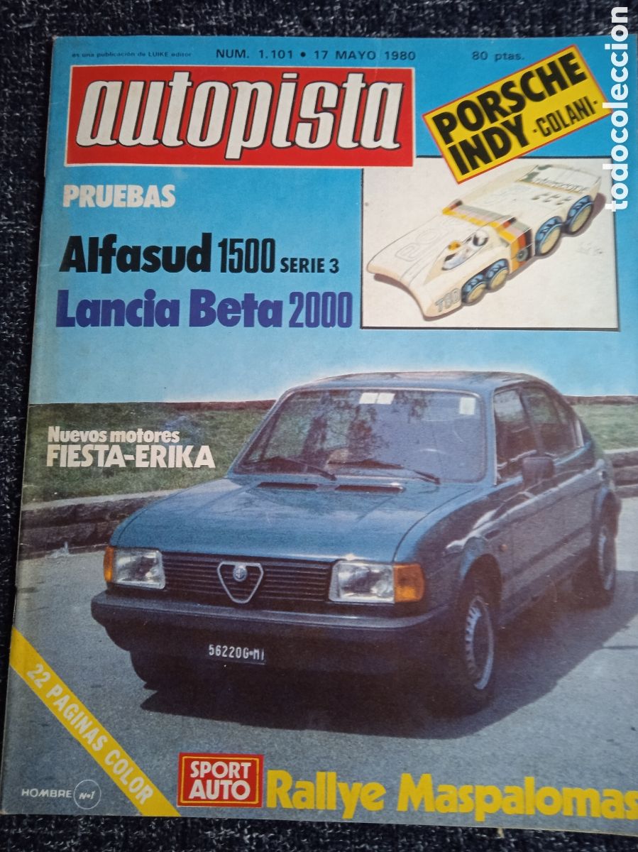 Coches: AUTOPISTA N&ordm; 1101 MAYO 1980 - ALFA ROMEO ALFASUD 1500, LANCIA BETA 2000