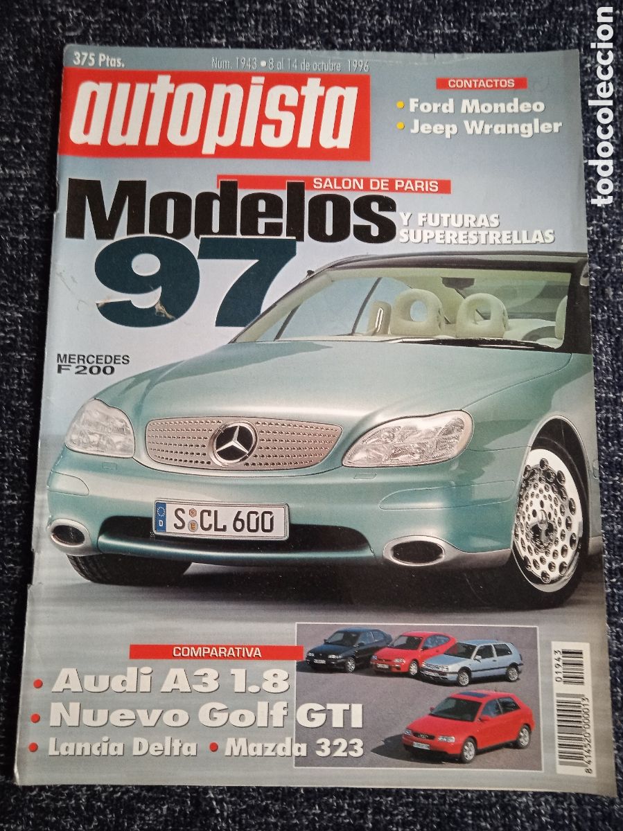 Coches: AUTOPISTA N&ordm; 1943 OCTUBRE 1996 - VW GOLF GTI , LANCIA DELTA, MAZDA 323, FORD MONDEO ,AUDI A3 1.8