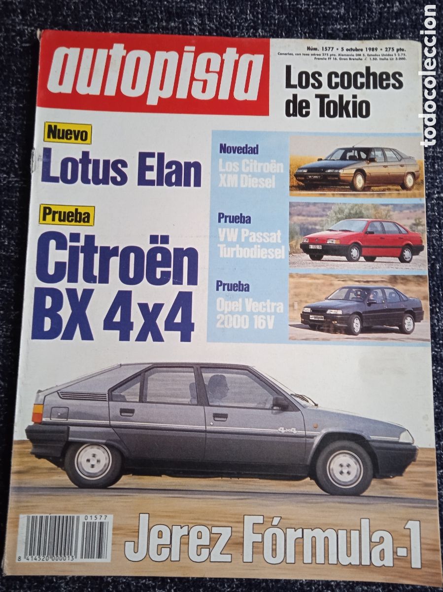 Coches: AUTOPISTA N&ordm; 1577 OCTUBRE 1989. -CITROEN BX 4X4, VOLKSWAGEN PASSAT TD, CITROEN XM DIESEL