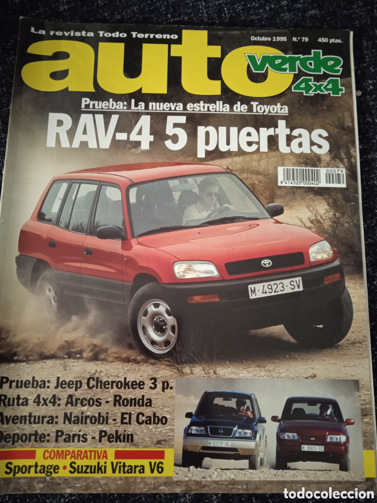 Coches: AUTO VERDE 4X4 N&ordm; 79 OCTUBRE 1995 RAV-4 5, P.JEEP CHEROKEE 3P. KIA SPORTGE 2.0