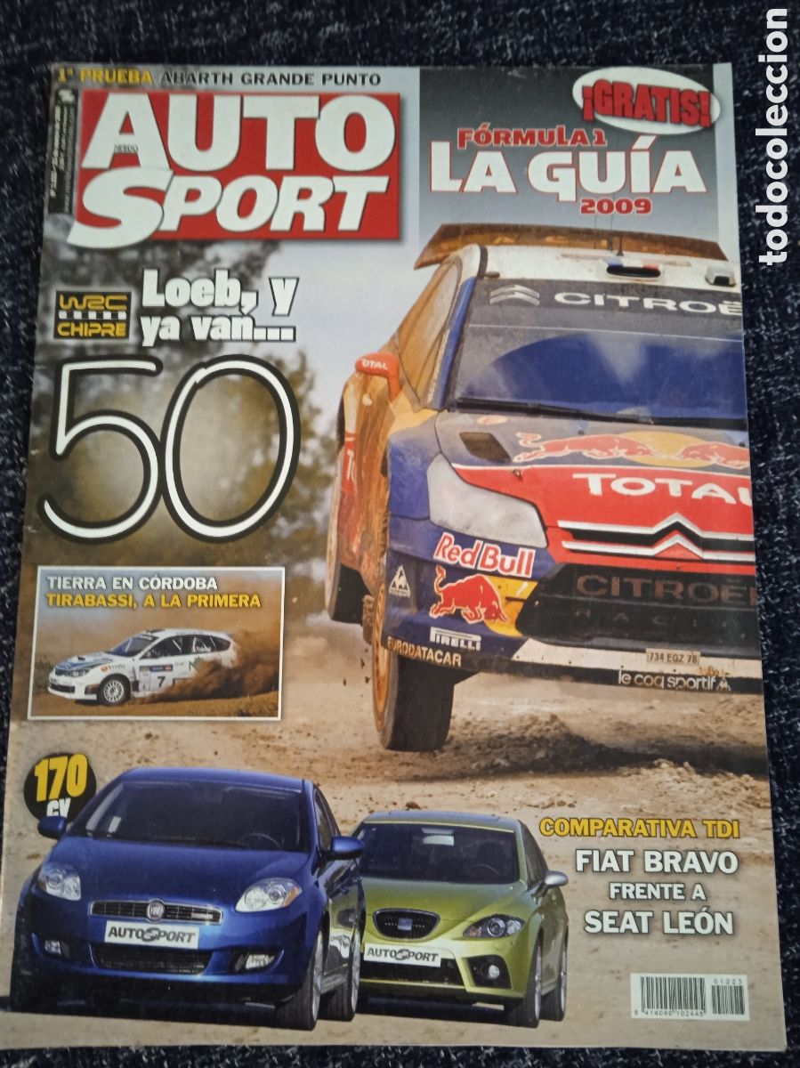 Carros: AUTO HEBDO SPORT N&ordm; 1223 MARZO 2009 -ABARTHH GRANDE PUNTO, SEAT LEON FIAT BRAVO