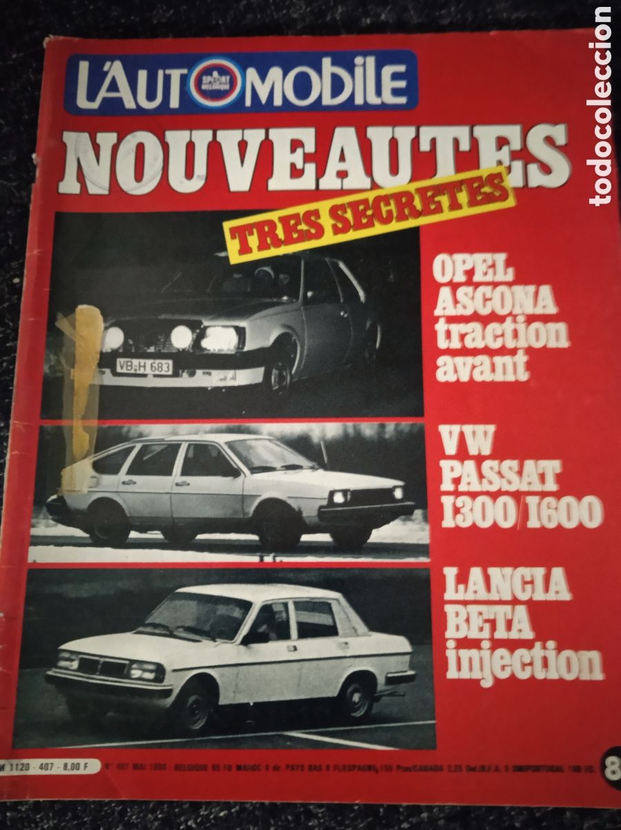 Coches: L'AUTOMOBILE MAGAZINE N&deg; 407 de Mai 1980 -OPEL ASCONA, VW PASSAT 1300 1600
