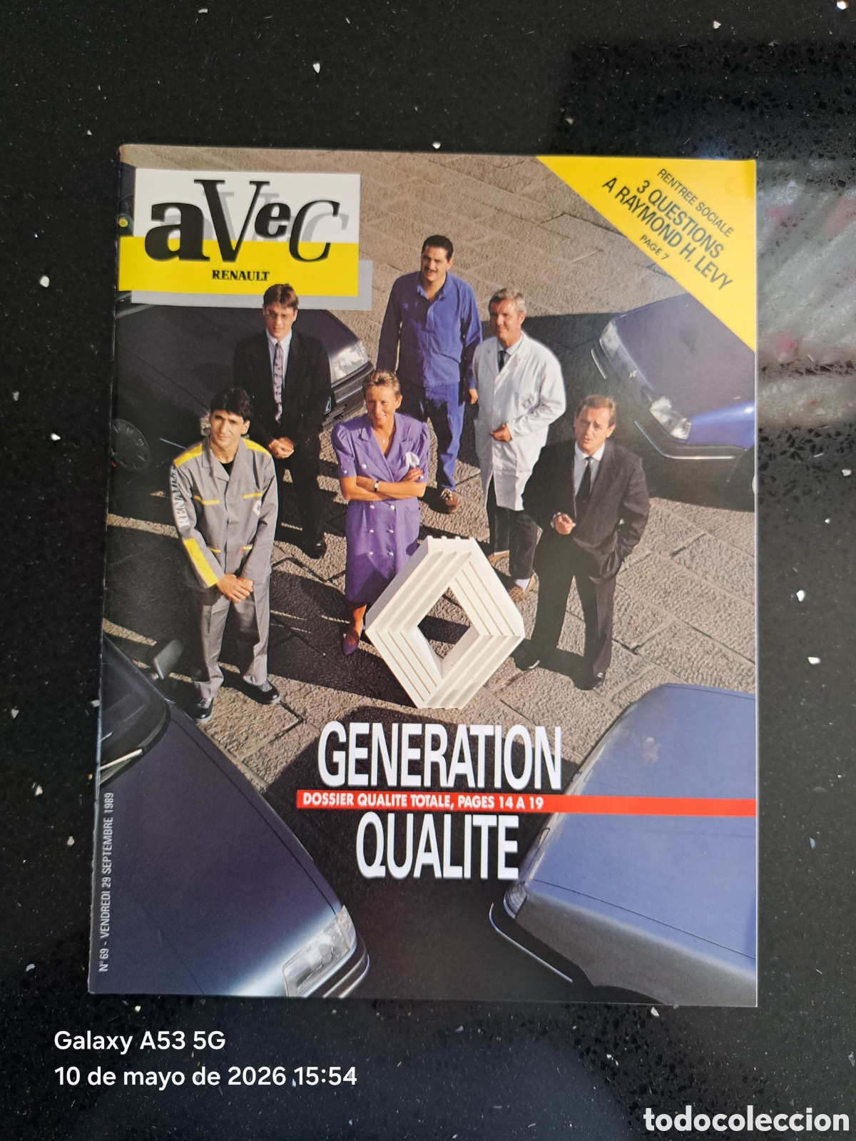 Coches: Revista &rdquo;AVEC RENAULT&rdquo; N&deg; 69 (Septiembre 1989) - Joya para Coleccionistas