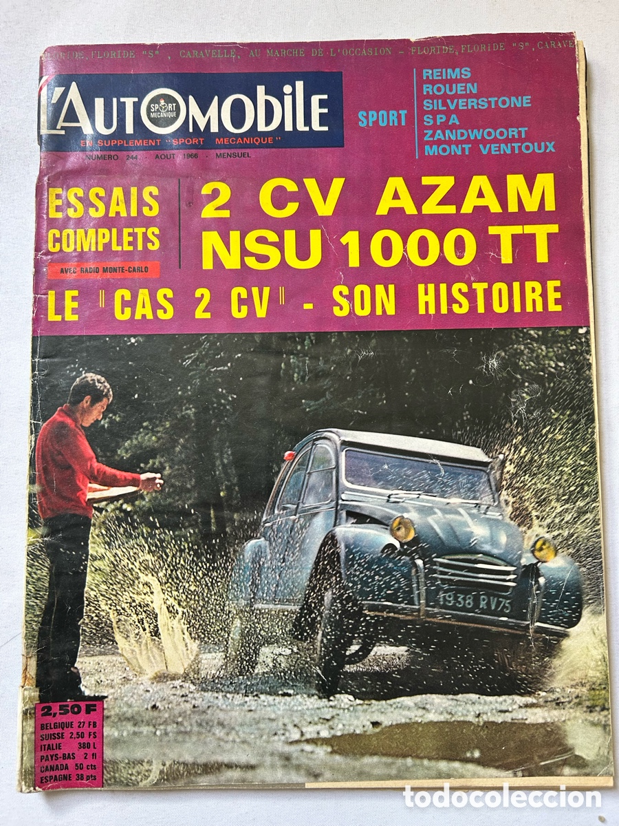 Coches: L&acute;automobile mensuel. francia. n&ordm; 244. a&ntilde;o 1966. le nouveau moteur bmw.