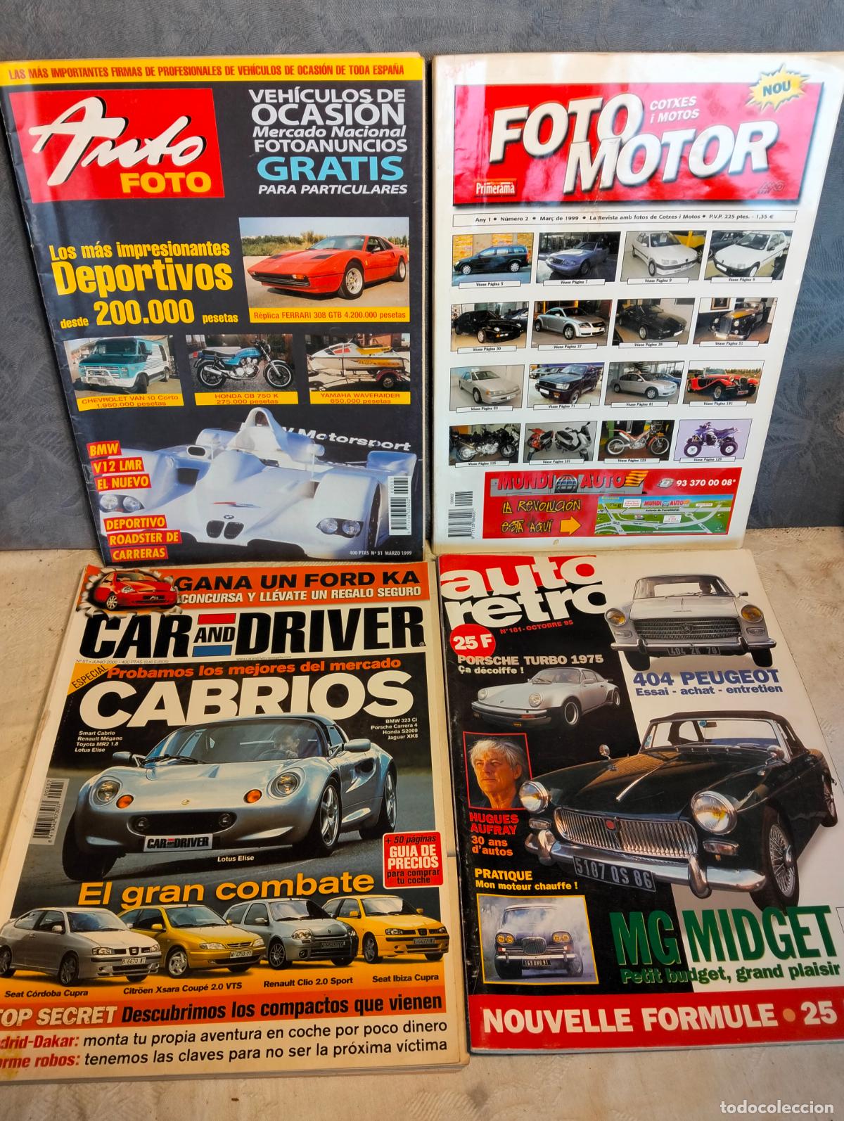 Coches: Lote revistas motor foto foto retro car and driver a&ntilde;os 80-90 coches autos carros