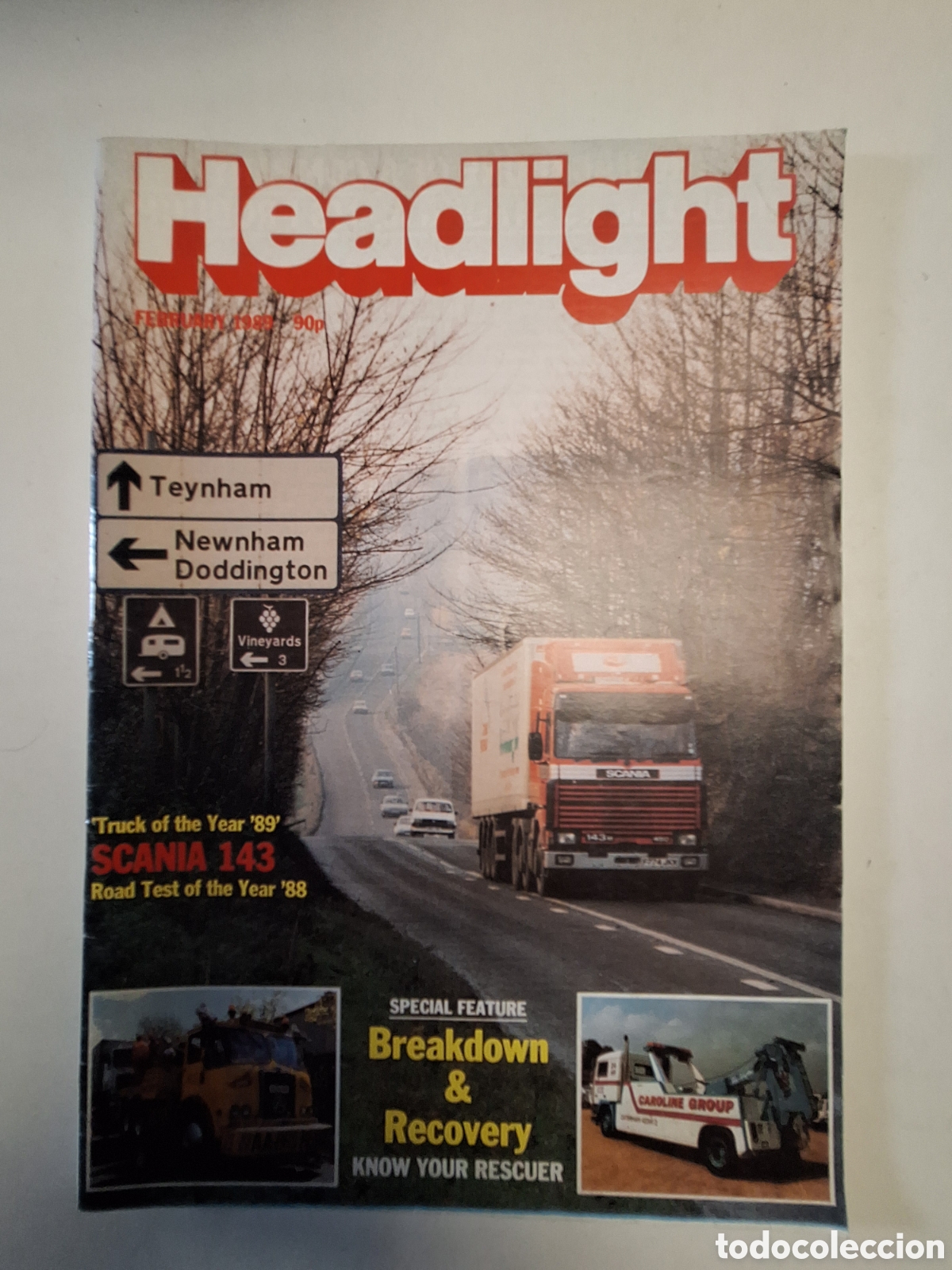 Coches: Revista headlinght de febrero 1989 camion scania