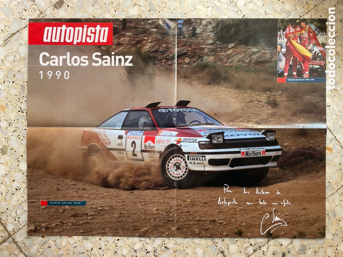 Coches: P&oacute;ster de Rallye Carlos Sainz con Toyota Celica y Citroen Xsara