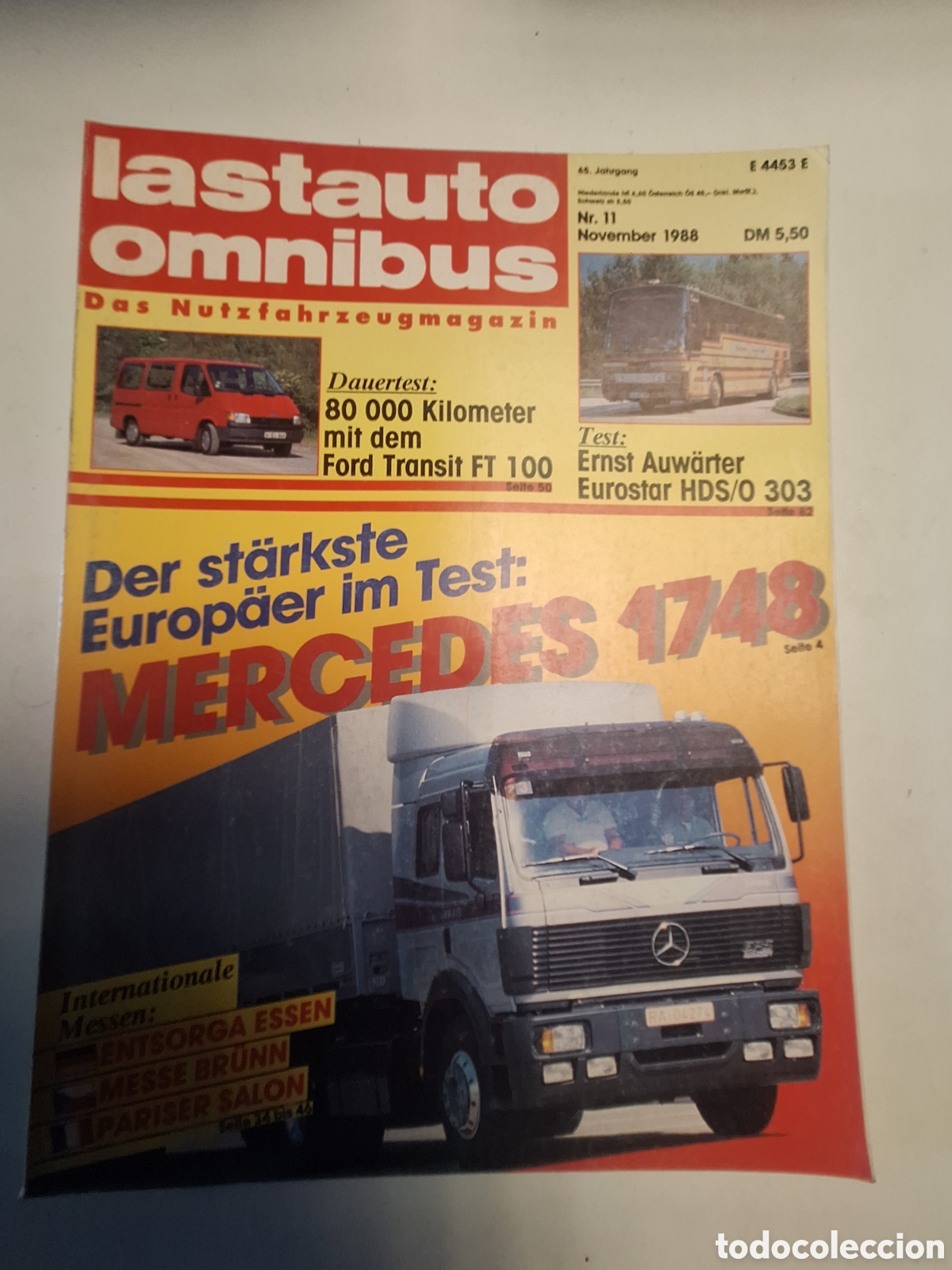 Coches: Revista lastauto omnibus n. 11 de 1988 camion Mercedes
