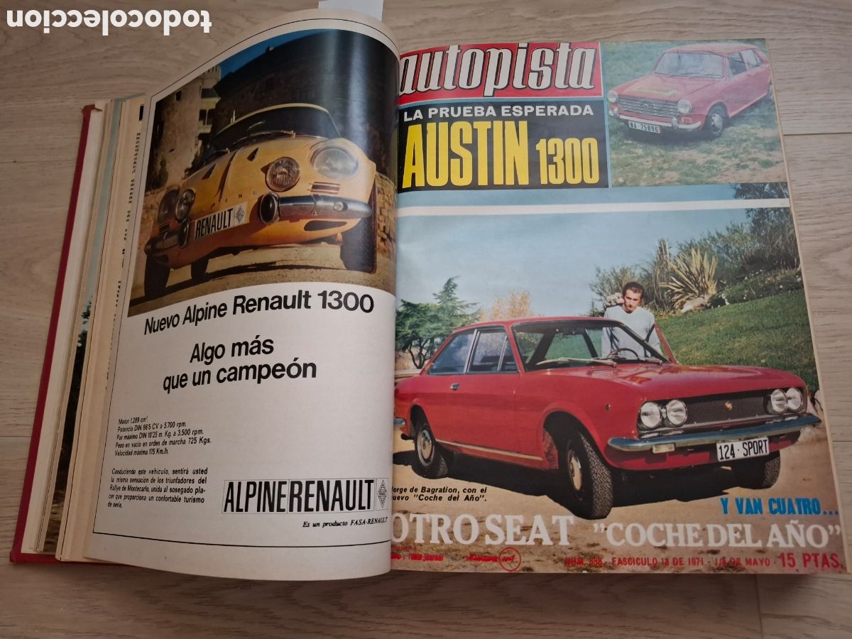 Coches: Revista autopista tomo con los n&uacute;meros del 634 al 654 del a&ntilde;o 1970 y revista Auto Deporte