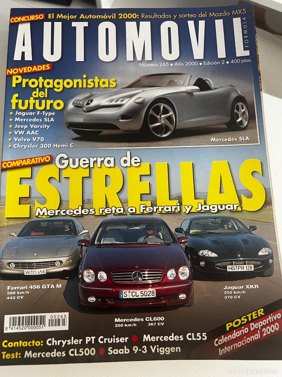 Coches: AUTOM&Oacute;VIL. N&deg; 265. A&Ntilde;O 2000. JAGUAR F-TYPE. MERCEDES SLA. JEEP VARSITY. VOLVO V70.