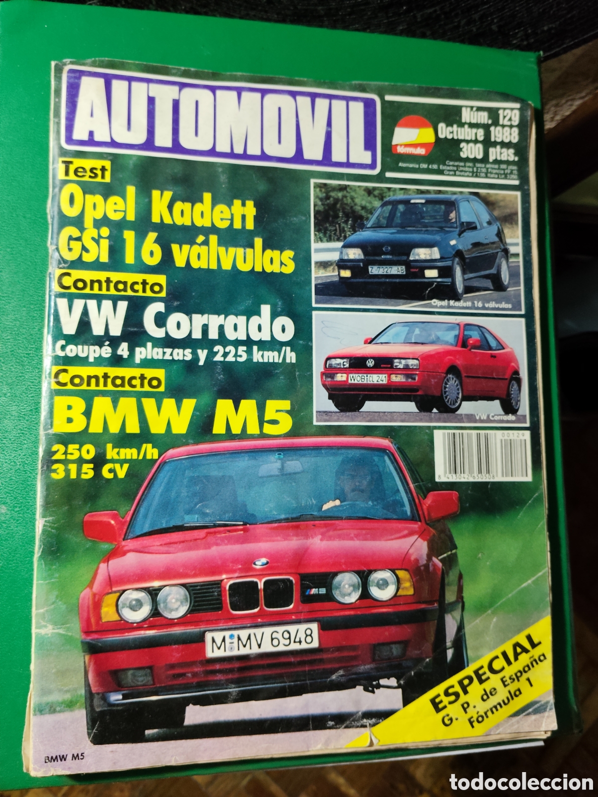 Coches: AUTOMOVIL. N&ordm; 129. OCTUBRE 1988. PORSCHE 928 S4. KAWASAKI ZX-10. OPEL KADETT GSI 16V. BMW M5.