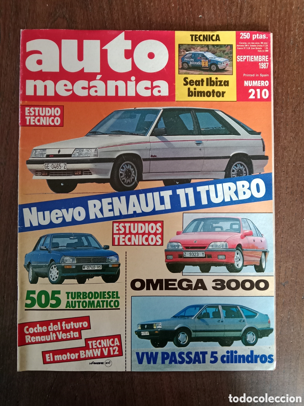 Coches: Revista auto mec&aacute;nica n. 210 de 1987 autom&oacute;vil Renault Opel Volkswagen Peugeot