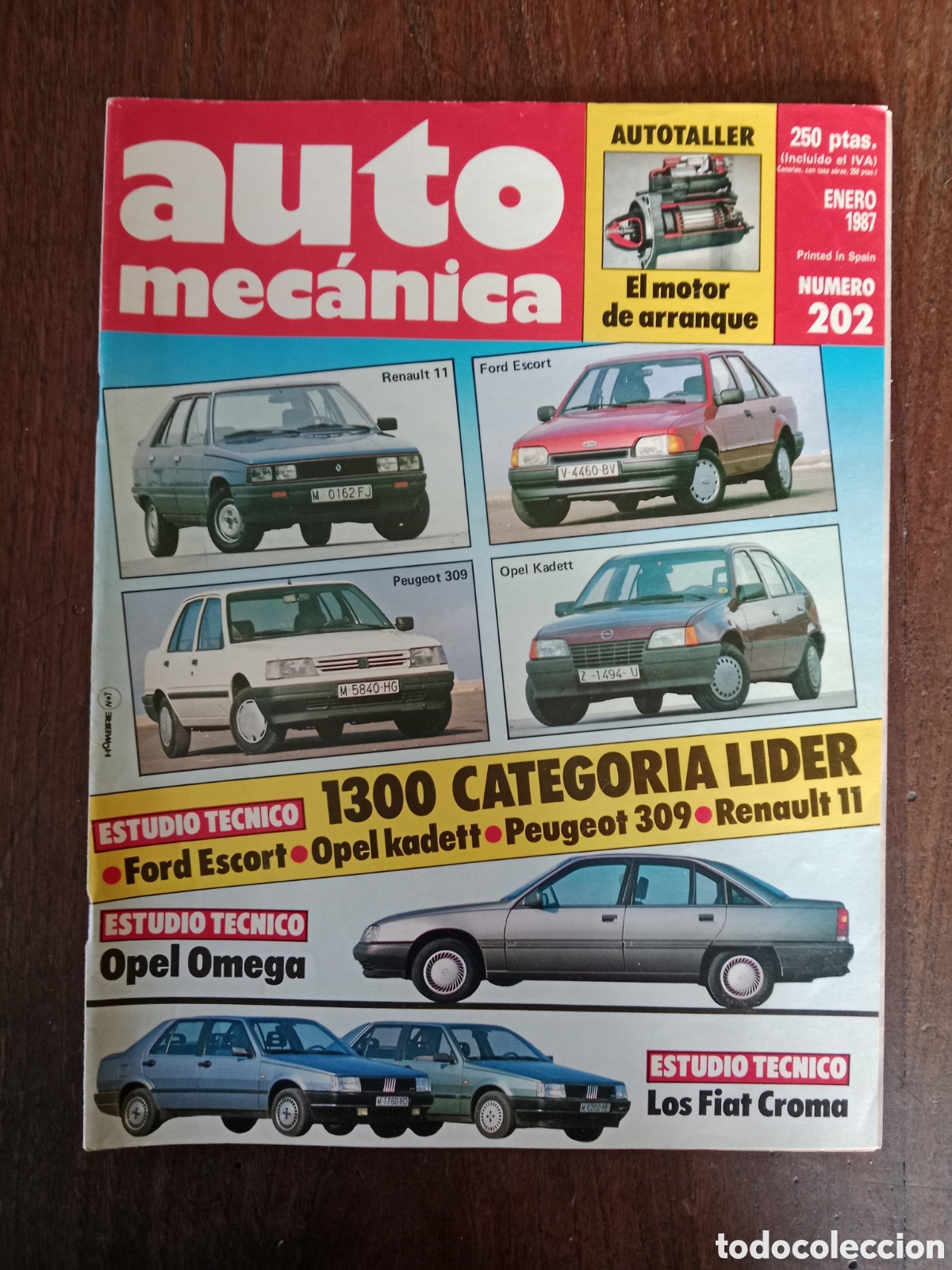 Coches: Revista auto mec&aacute;nica n. 202 de 1987 autom&oacute;vil Opel Renault Fiat