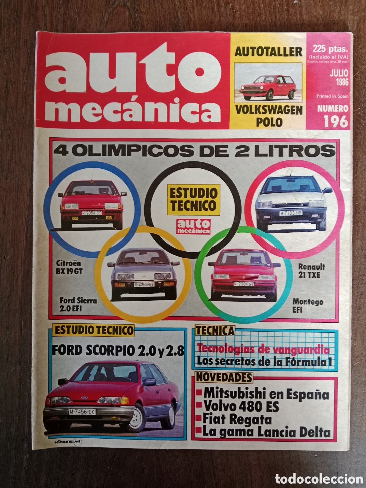 Coches: Revista auto mec&aacute;nica n. 196 de 1986 autom&oacute;vil Ford lancia